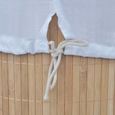 Greatstore Bambusový koš na prádlo kulatý přírodní