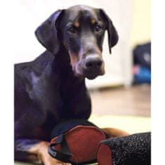 Hračka na výcvik psa z ringové látky - Míč 16 cm, červená/černá