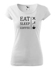 Fenomeno Dámské tričko Eat sleep coffee - bílé Velikost: L
