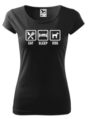 Fenomeno Dámské tričko Eat sleep dog - černé Velikost: 2XL