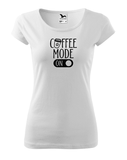 Fenomeno Dámské tričko Coffee mode on - bílé Velikost: XS