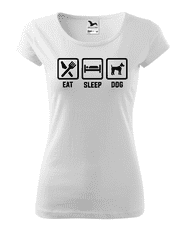 Fenomeno Dámské tričko Eat sleep dog - bílé Velikost: S