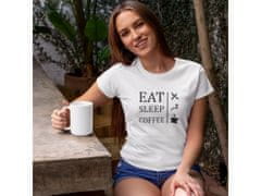 Fenomeno Dámské tričko Eat sleep coffee - bílé Velikost: L