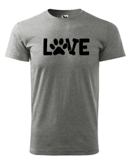 Fenomeno Pánské tričko Love(pes) - šedé Velikost: XL