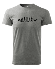 Fenomeno Pánské tričko Evoluce(pes) - šedé Velikost: 3XL