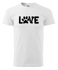 Fenomeno Pánské tričko Love(pes) - bílé Velikost: XL