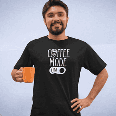 Fenomeno Pánské tričko Coffee mode on - černé Velikost: 4XL