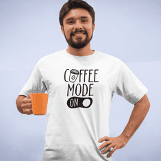 Fenomeno Pánské tričko Coffee mode on - bílé Velikost: L