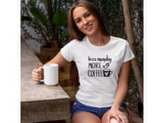 Fenomeno Dámské tričko Less monday more coffee - bílé Velikost: XS