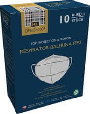 Balerina Český zdravotnický nano respirátor PFHM731-FFP2, velikost M/L, vzor 5 - balení 10ks