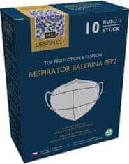 Balerina Český zdravotnický nano respirátor PFHM731-FFP2, velikost M/L, vzor 51 - balení 10ks