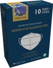 Balerina Český zdravotnický nano respirátor PFHM731-FFP2, velikost M/L, vzor 56 - balení 10ks