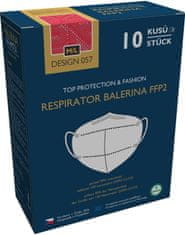 Balerina Český zdravotnický nano respirátor PFHM731-FFP2, velikost M/L, vzor 57 - balení 10ks