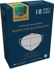 Balerina Český zdravotnický nano respirátor PFHM731-FFP2, velikost M/L, vzor 90 - balení 10ks