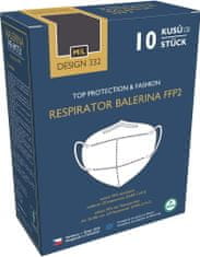 Balerina Český zdravotnický nano respirátor PFHM731-FFP2, velikost M/L, vzor 332 (černý) - balení 10ks