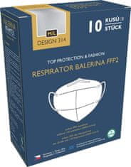 Balerina Český zdravotnický nano respirátor PFHM731-FFP2, velikost M/L, vzor 314 (šedý) - balení 10ks