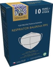 Balerina Český zdravotnický nano respirátor PFHM731-FFP2 pro děti, velikost S, vzor 51 - balení 10ks