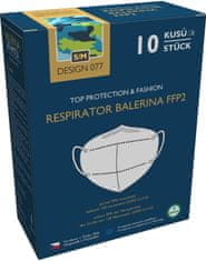 Balerina Český zdravotnický nano respirátor PFHM731-FFP2 pro děti, velikost S/M, vzor 77 - balení 10ks