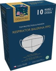 Balerina Český zdravotnický nano respirátor PFHM731-FFP2 pro děti, velikost S/M, vzor 63 - balení 10ks