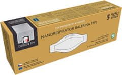 Balerina Český zdravotnický nano respirátor PFHM933-FFP3, fish type, vzor 314 (šedý) - balení 5ks