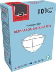 Balerina Český zdravotnický respirátor PFHM722-FFP2, velikost M/L, černý - balení 10ks