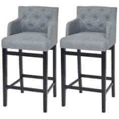 Vidaxl Barové stoličky 2 ks světle šedé textil