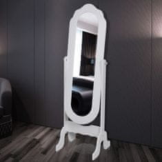 Greatstore Bílé nastavitelné zrcadlo se stojanem