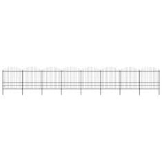 Greatstore Zahradní plot s hroty ocel (1,75–2) x 13,6 m černý