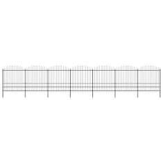 Vidaxl Zahradní plot s hroty ocel (1,75–2) x 11,9 m černý