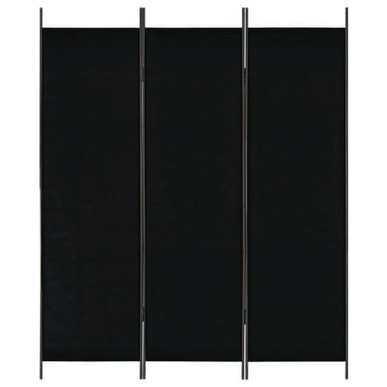 Greatstore 3dílný paraván černý 150 x 180 cm