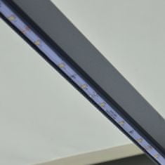 Petromila Zatahovací markýza senzor větru a LED 600 x 300 cm krémová