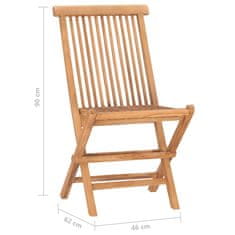 Greatstore 3dílný skládací zahradní jídelní set s poduškou masivní teak