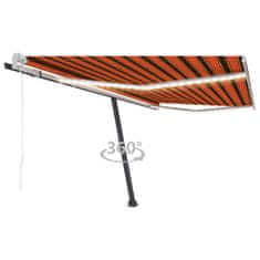 Vidaxl Automatická markýza LED a senzor větru 450x300 cm oranžovohnědá