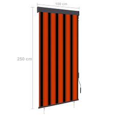 Greatstore Venkovní roleta 100 x 250 cm oranžovohnědá