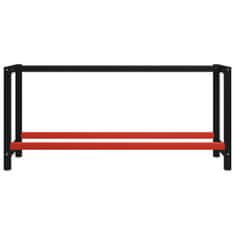 Greatstore Kovový rám pracovního stolu 175 x 57 x 79 cm černá a červená
