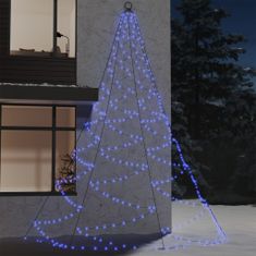 Vidaxl Nástěnný stromek s kovovým hákem 720 LED diod modrý 5 m