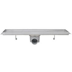 Greatstore Rovný sprchový odtokový žlab 2 ks 530 x 140 mm nerezová ocel