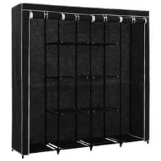 Vidaxl 282445 Wardrobe with 4 Compartments Black 175x45x170 cm