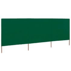 Greatstore 3dílná zástěna proti větru látková 400 x 160 cm zelená