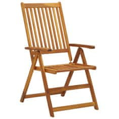 Vidaxl Skládací zahradní židle s poduškami 3 ks masivní akáciové dřevo