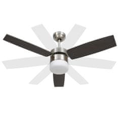 Greatstore Stropní ventilátor světlo a dálkové ovládání 108 cm tmavě hnědý