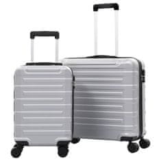 Greatstore Sada skořepinových kufrů na kolečkách 2 ks stříbrná ABS