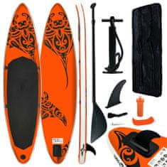 Greatstore Nafukovací SUP paddleboard 320 x 76 x 15 cm oranžový