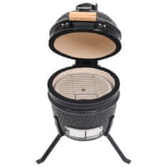 Vidaxl Zahradní gril a udírna 2 v 1 Kamado keramický 56 cm černý