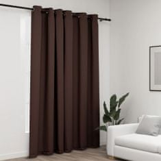 Greatstore Zatemňovací závěsy s kroužky vzhled lnu taupe 290 x 245 cm