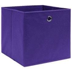 Greatstore Úložné boxy 4 ks netkaná textilie 28 x 28 x 28 cm fialové