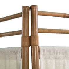 Greatstore Skládací 5dílný paraván z bambusu a plátna 120 cm