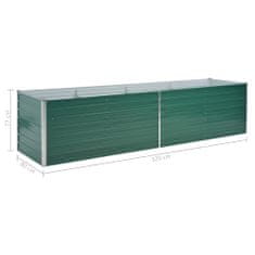 Vidaxl Vyvýšený záhon pozinkovaná ocel 320 x 80 x 77 cm zelený