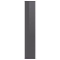 Greatstore Botník šedý s vysokým leskem 54 x 34 x 183 cm dřevotříska