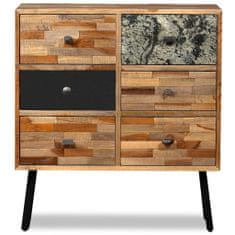 Greatstore Boční skříňka s 6 zásuvkami recyklovaný teak 70 x 30 x 76 cm